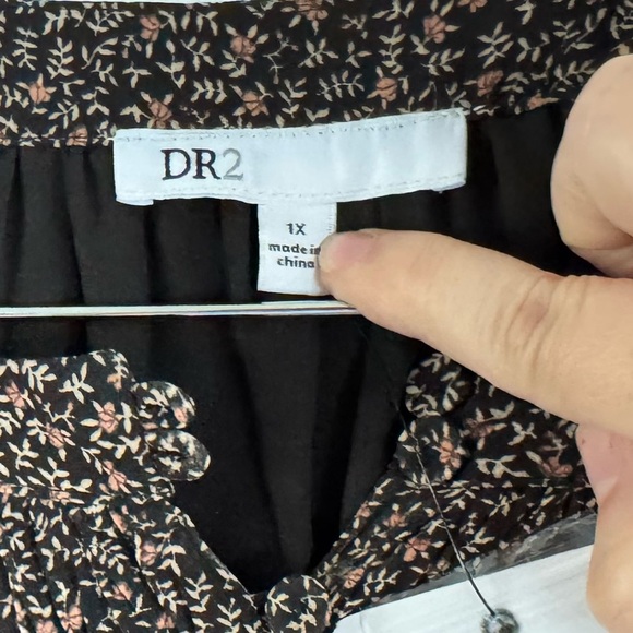 DR2 Ditsy Floral NEW Tunic Blouse 1X Bell Sleeve Coquette Boho Chic Top Festival - Picture 7 of 11